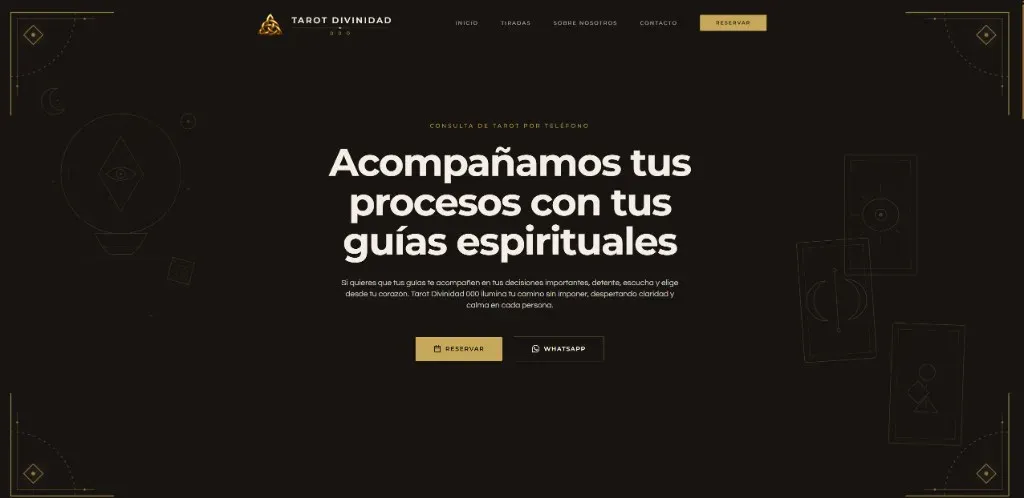 Tarot Divinidad — web de consultas de tarot con reservas y WhatsApp