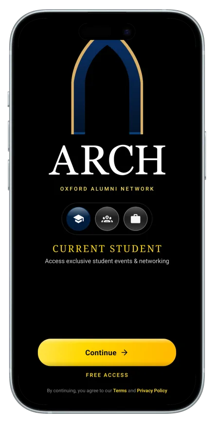 ARCH App iOS - Aplicación móvil para comunidad de Oxford University desarrollada con React Native y Expo
